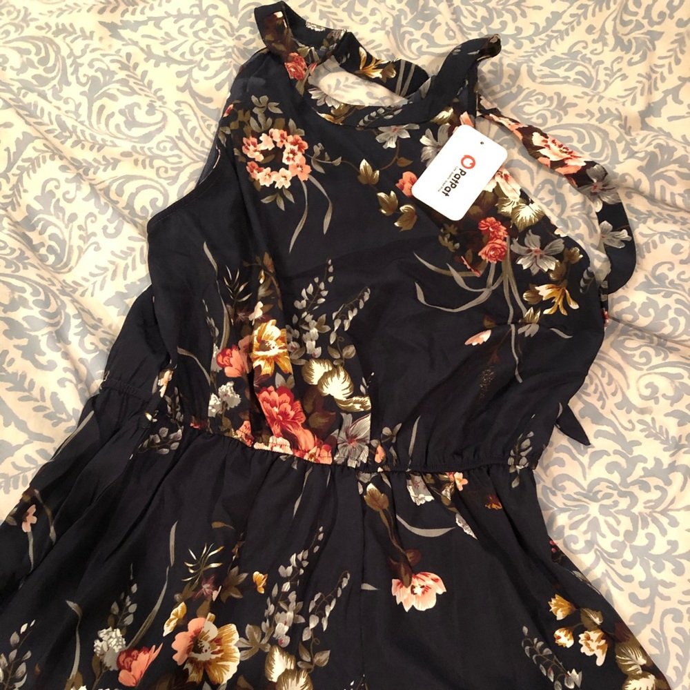 Super cute flower shorts romper